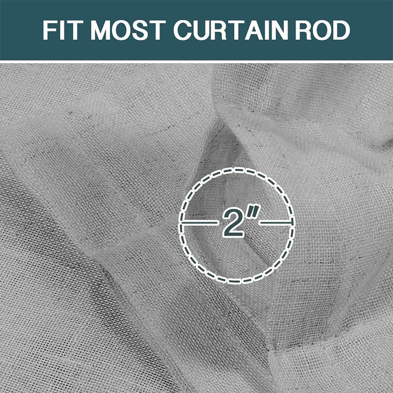 FantasDecor Linen Sheer Curtains 108 inches Extra Long Light Filtering Ariy Privacy Protect Soft & Vertical Drapes for Bedroom Living Room Dining Rod Pocket Burlap Look W52 x L108, Dove Gray - Image 4